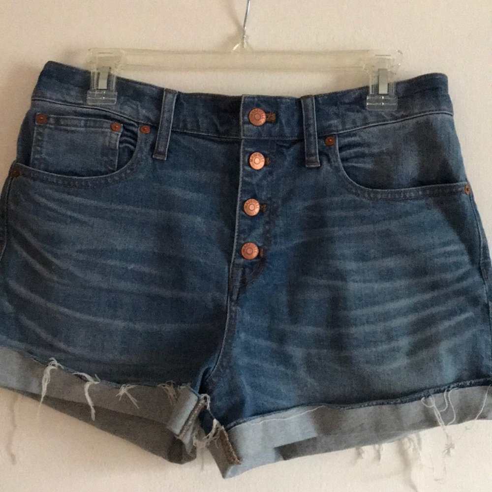 High rise denim shorts